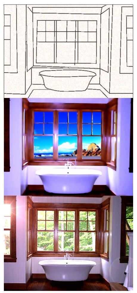 Пример создания дизайна интерьера ванной комнаты - последовательное создание